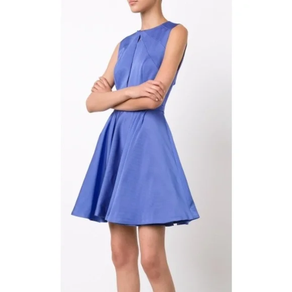 ZAC ZAC Posen Pleated Fit & Flare Dress Jewel Neck Sleeveless Black, Size  12,NEW - www.joarbit.com